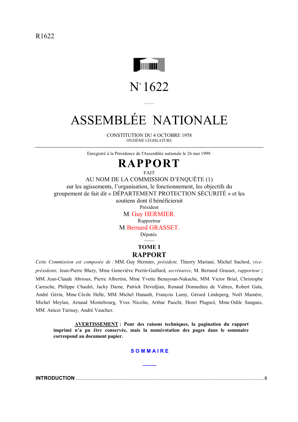 N° 1622 Assemblée Nationale