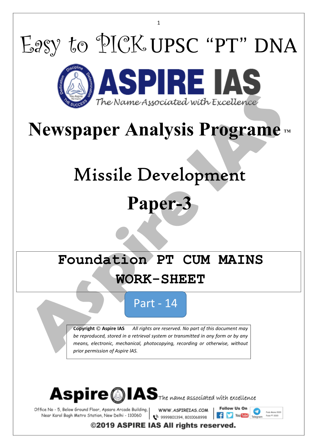DNA Newspaper Analysis Programetm Missile Development