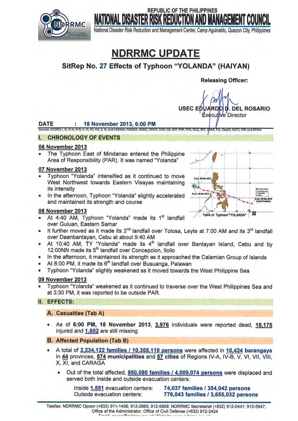 YOLANDA” and Assessment of Needs of the Affected Population