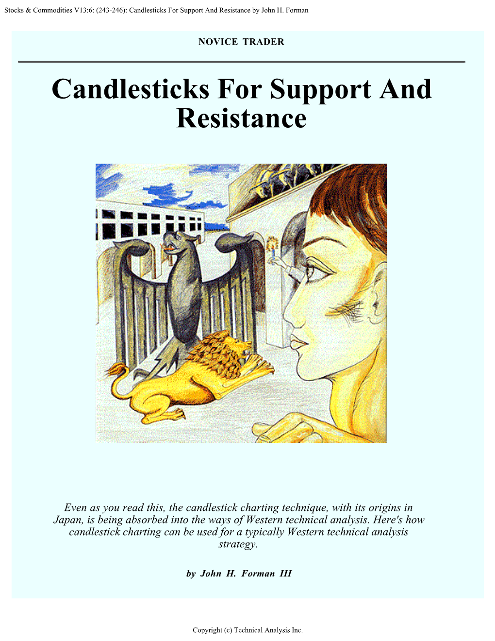 Candlesticks for Support and Resistance