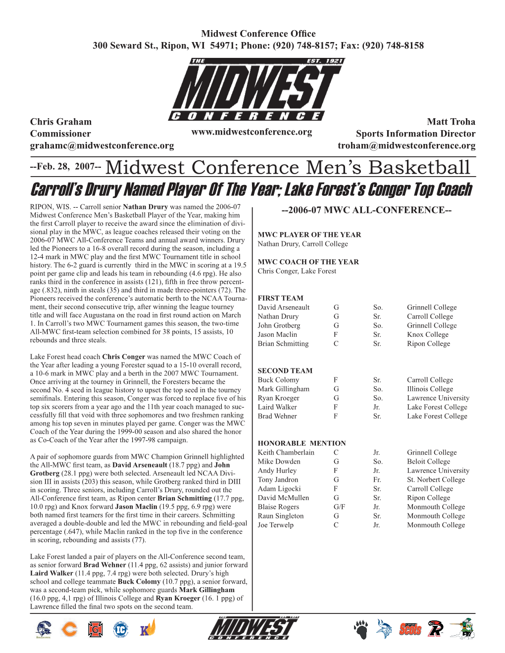 Midwest Conference Men's Basketball