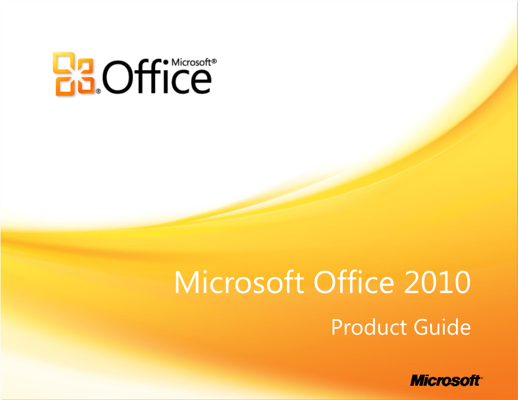 Microsoft Office 2010 Product Guide