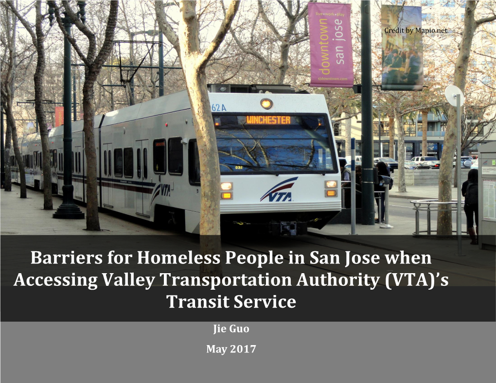 Barriers in Accessing VTA Transit Service for Homeless People In