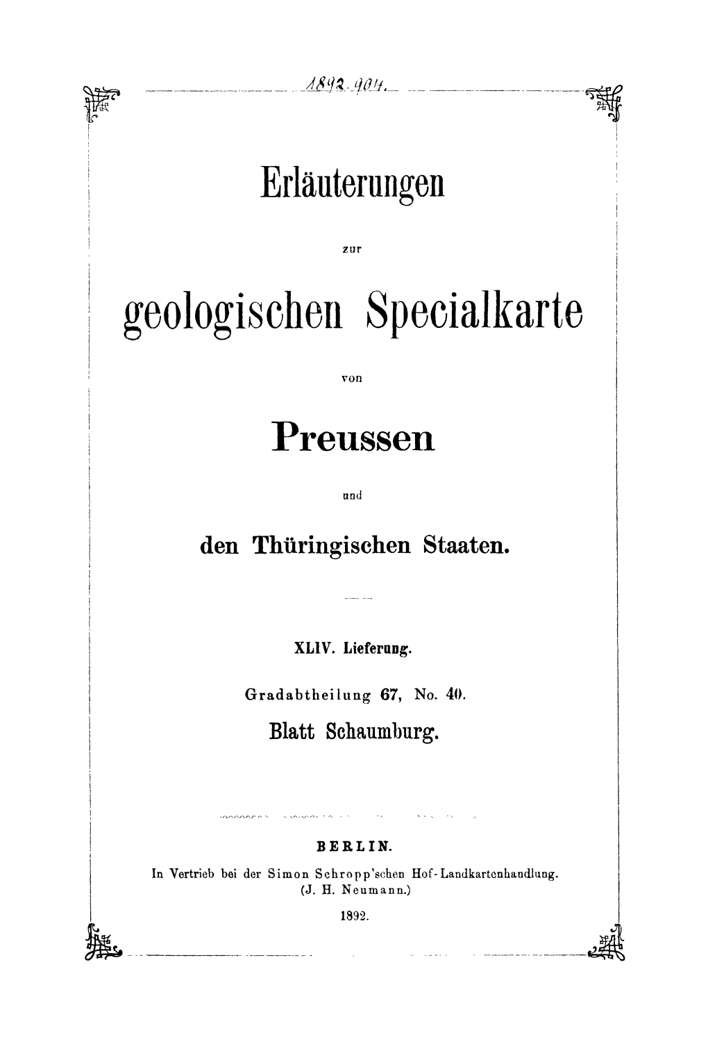 Geologisehen Speeialkarte