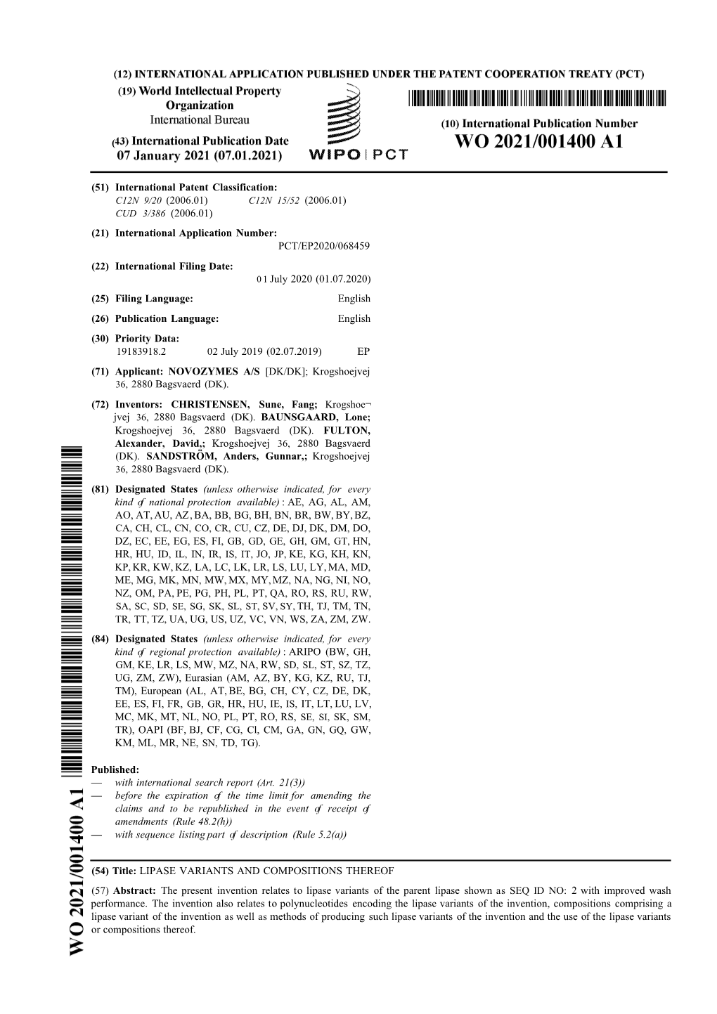 (51) International Patent Classification: (21) International Application Number: PCT/EP2020/068459 (22) International Filing