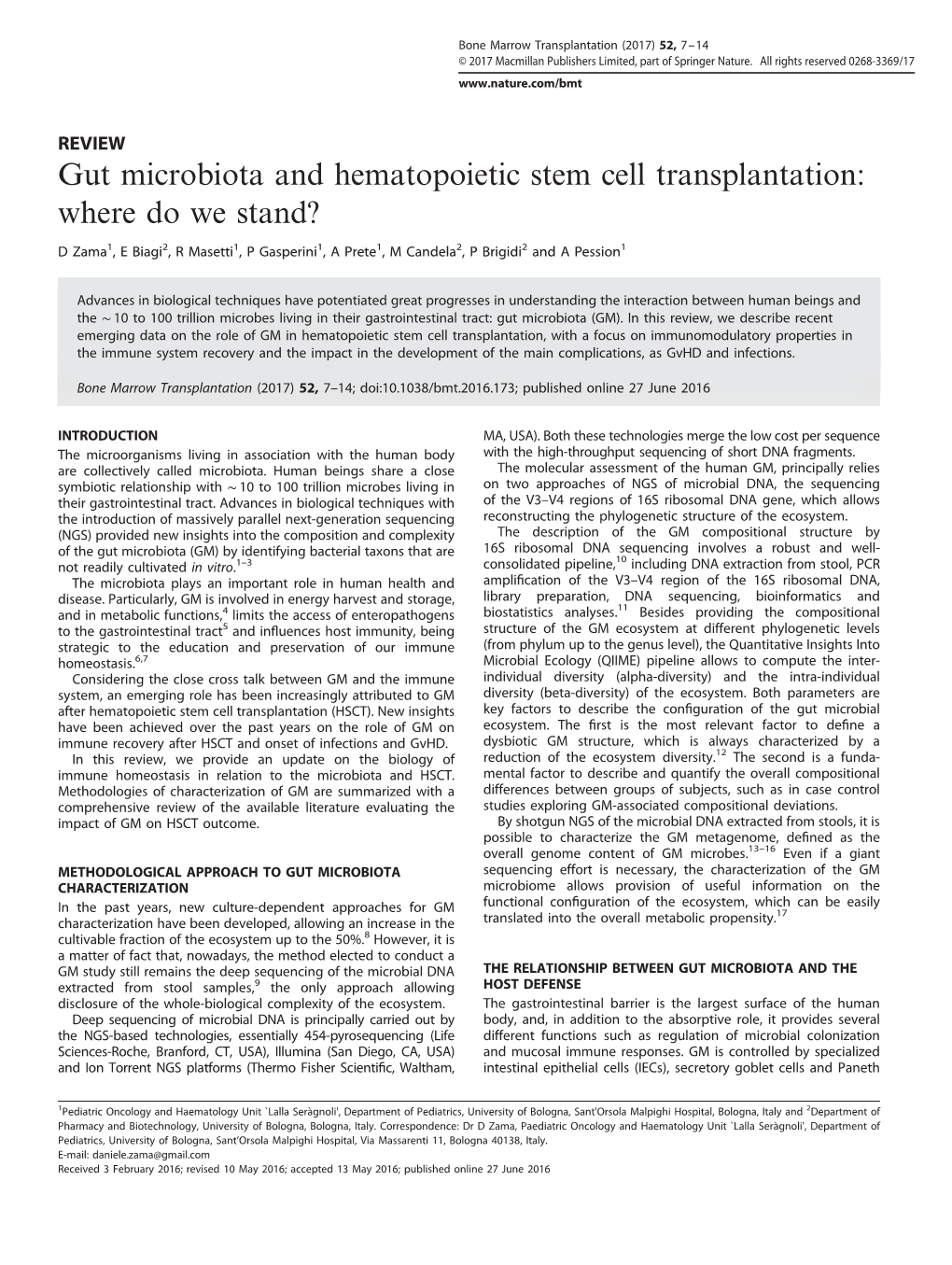 Gut Microbiota and Hematopoietic Stem Cell Transplantation: Where Do We Stand?