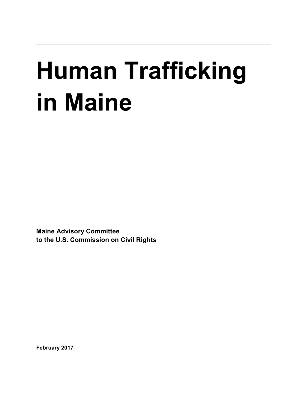 Human Trafficking in Maine