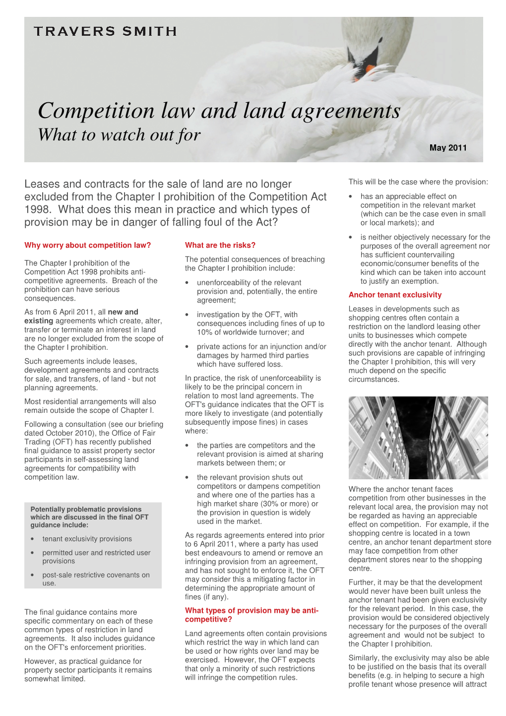 Competition Law and Land Agreements What to Watch out for May 2011