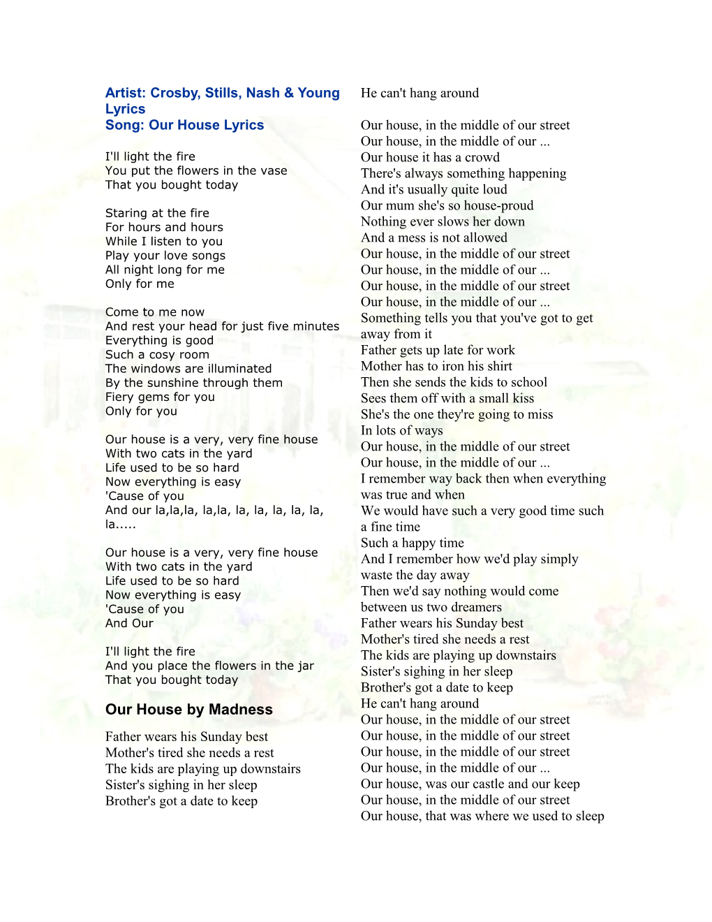 Artist: Crosby, Stills, Nash & Young Lyrics