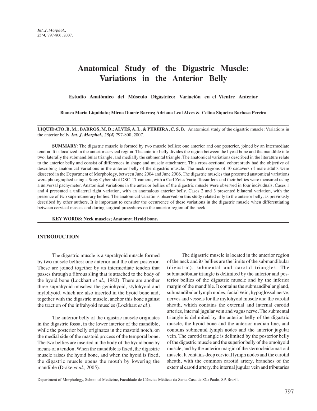 Anatomical Study of the Digastric Muscle: Variations in the Anterior Belly