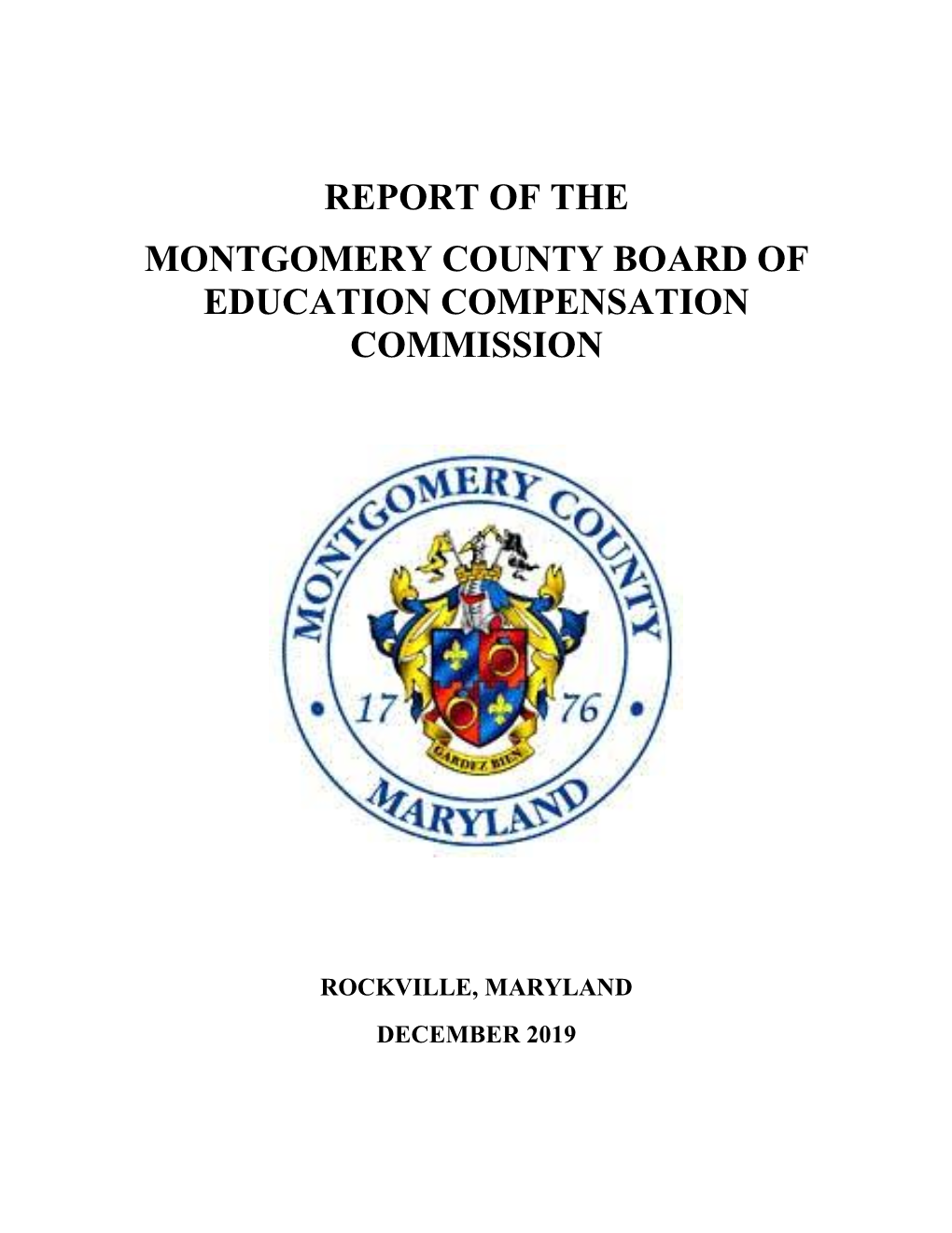 Report of the Montgomery County Board of Education Compensation Commission