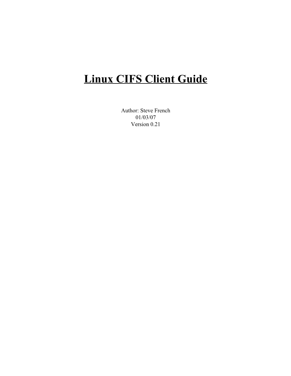 Linux CIFS Client Guide