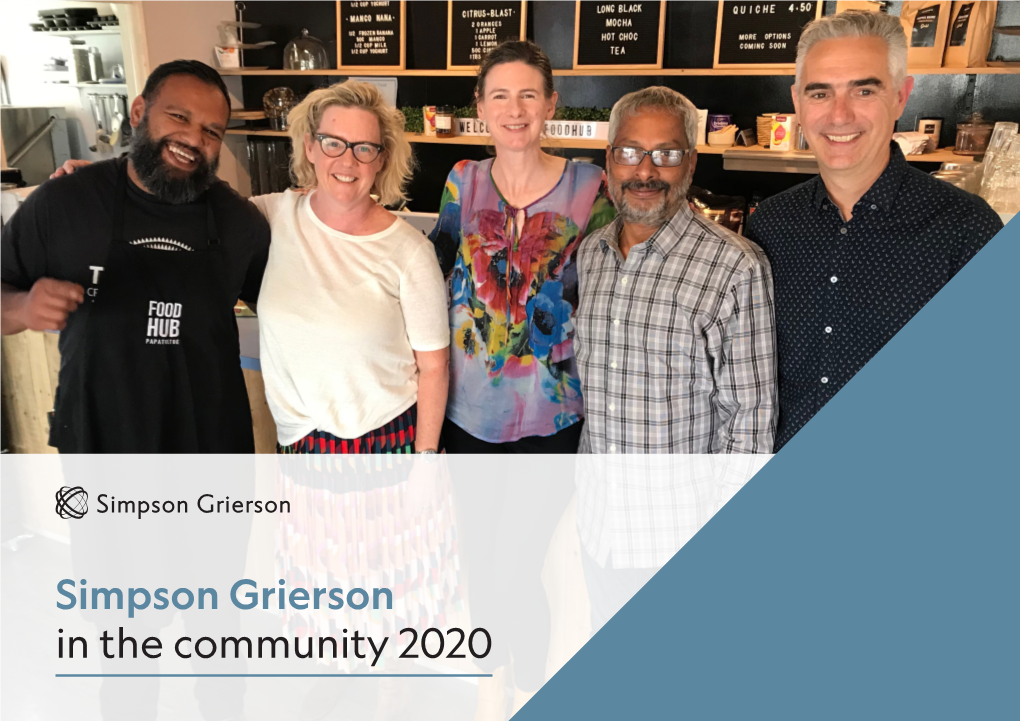 Simpson Grierson in the Community 2020 Highlights of Our Community Story