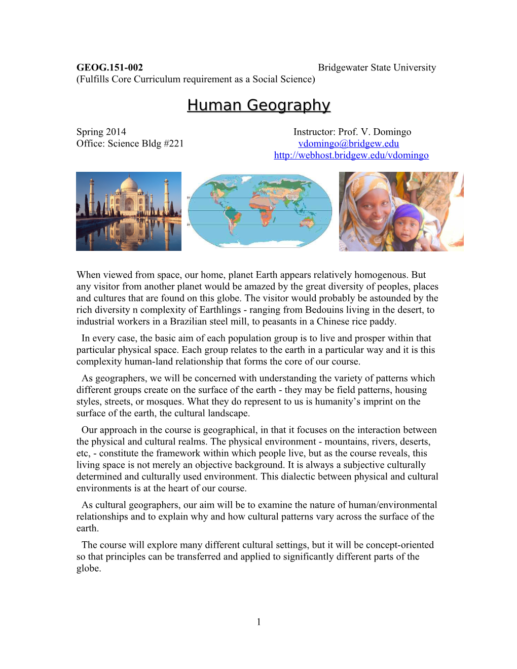 GEOG.151-002 Bridgewater State University