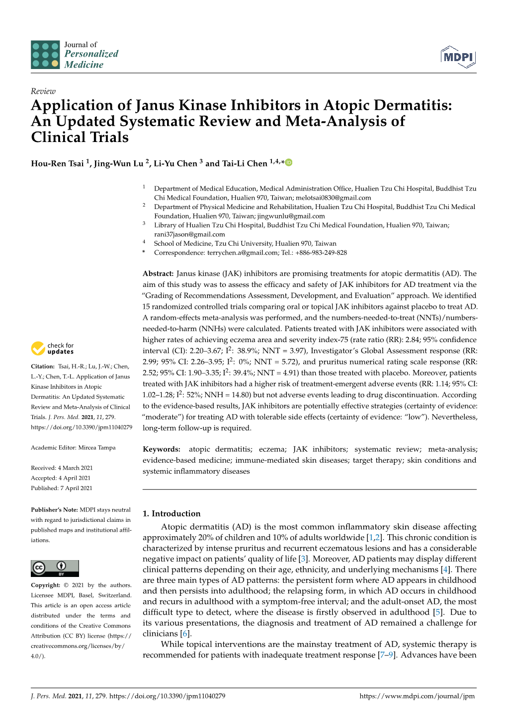 Application of Janus Kinase Inhibitors in Atopic Dermatitis: an Updated Systematic Review and Meta-Analysis of Clinical Trials