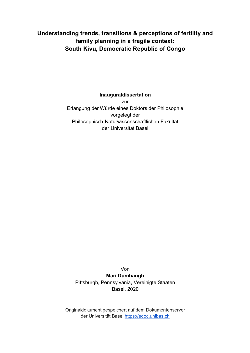 Understanding Trends, Transitions & Perceptions of Fertility and Family