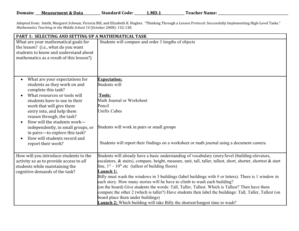 Thinking Through a Lesson Protocol (TTLP) Template s22