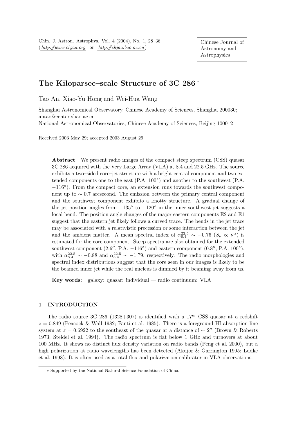 The Kiloparsec–Scale Structure of 3C 286 ∗