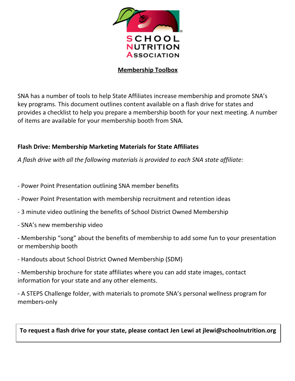 Flash Drive: Membership Marketing Materials for State Affiliates