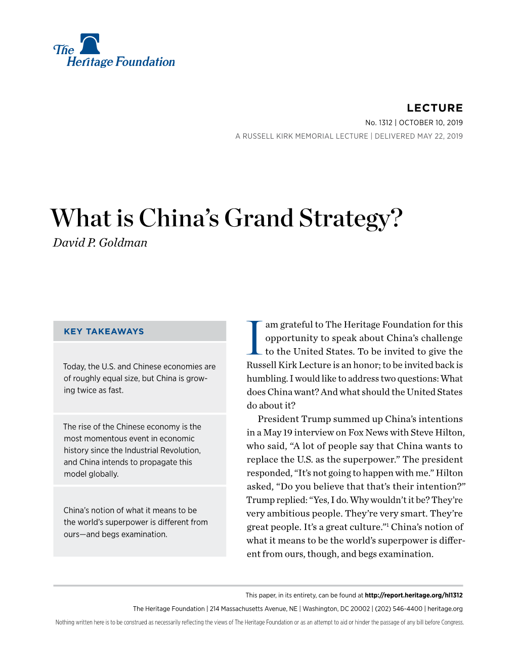 What Is China's Grand Strategy?