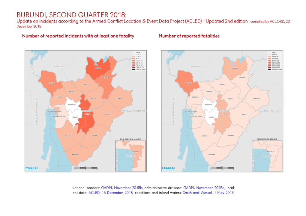 Burundi, Second Quarter 2018: Update on Incidents According To