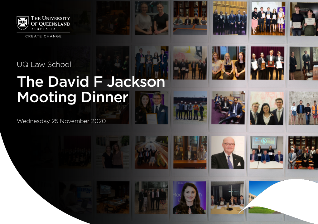 The David F Jackson Mooting Dinner