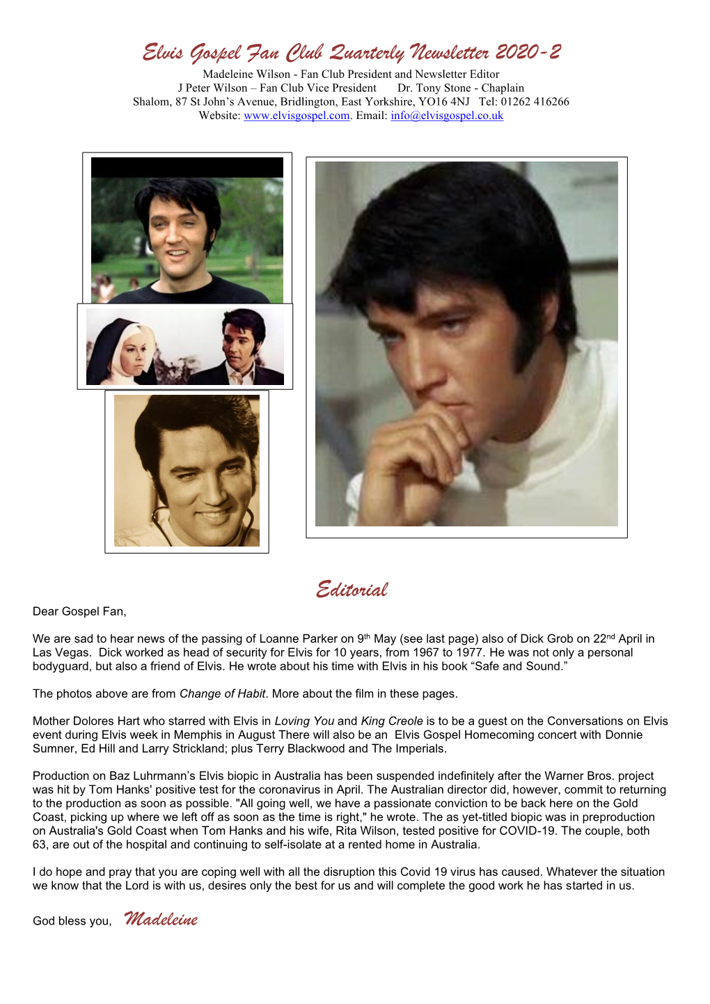 Elvis Gospel Fan Club Quarterly Newsletter 2007/4