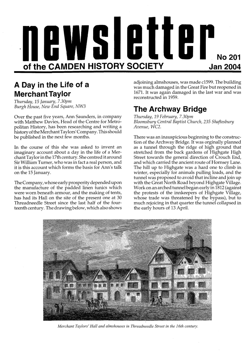 No 201 Jan 2004 a Day in the Life of a Merchant Taylor