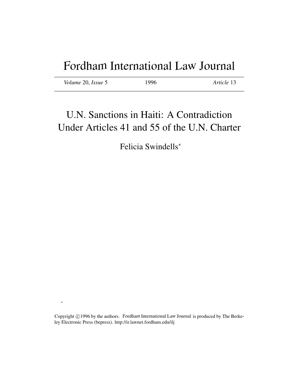 UN Sanctions in Haiti