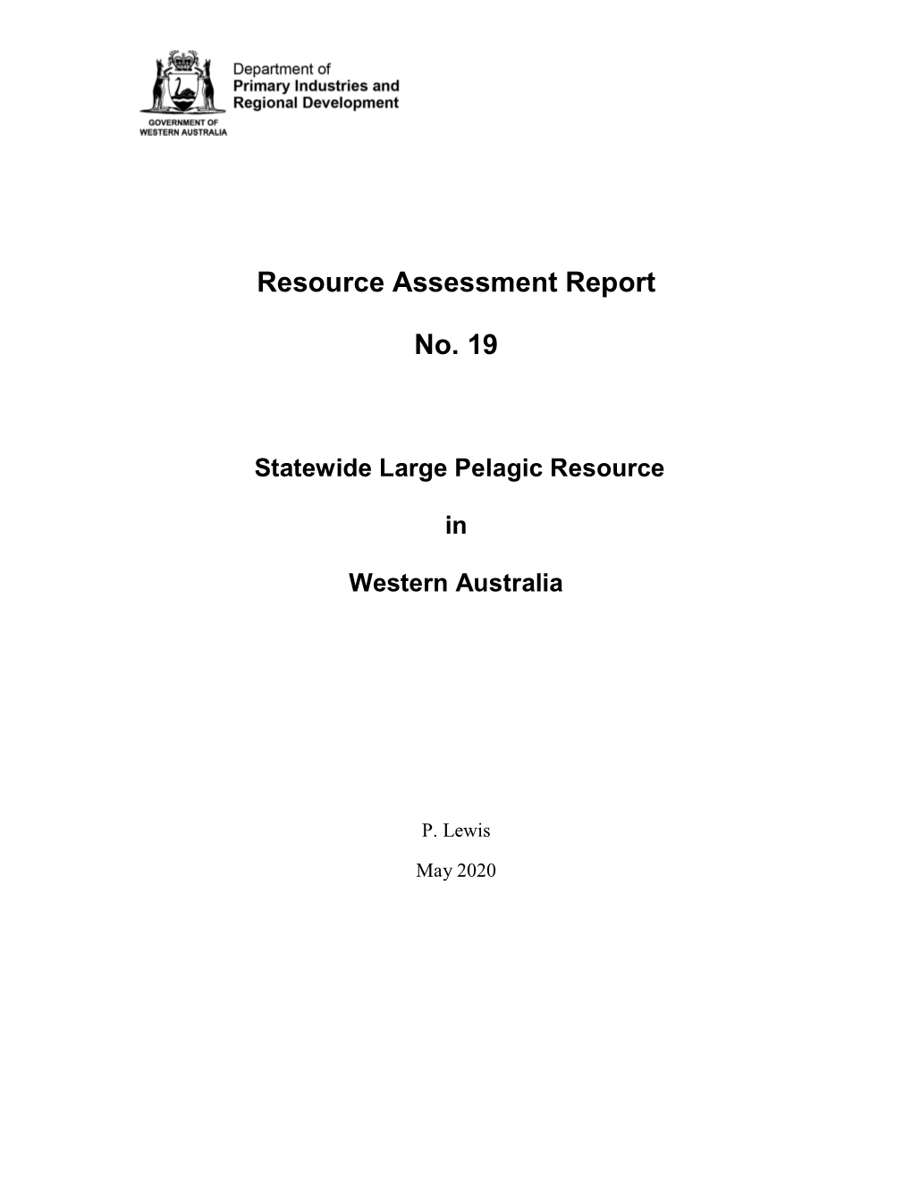 Resource Assessment Report No. 19