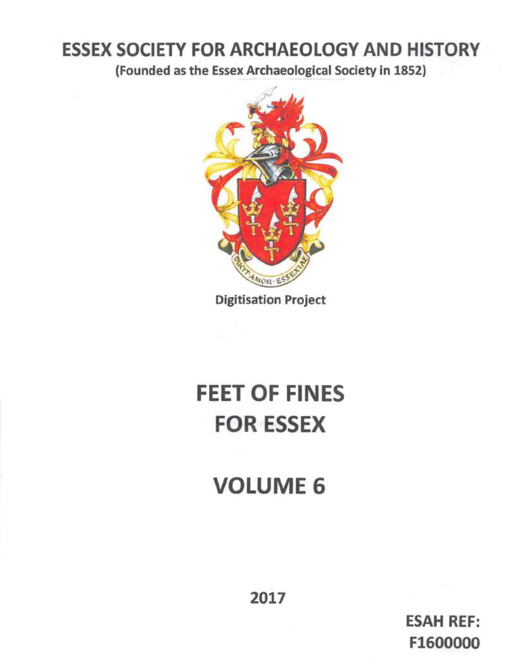 Feet of Fines for Essex Volume 6