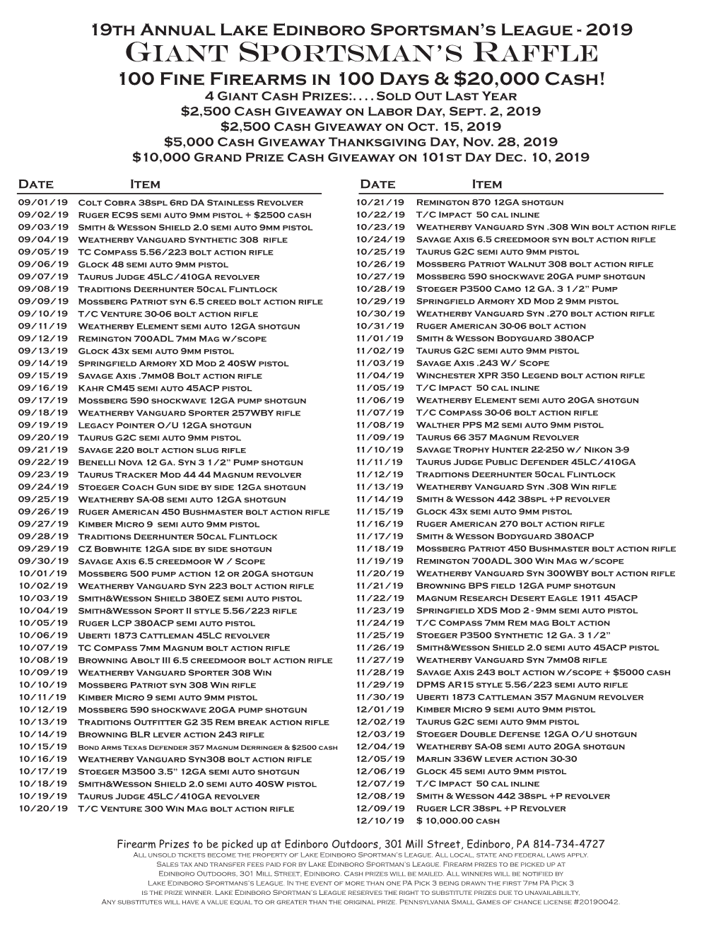 Giant Sportsman's Raffle