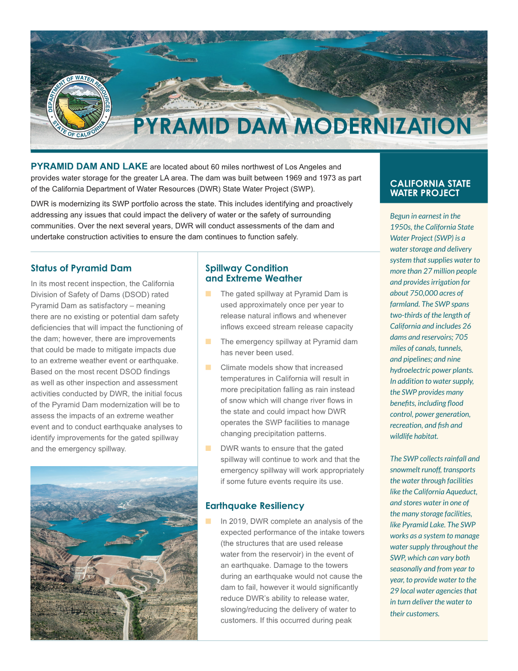 Pyramid Dam Modernization Fact Sheet