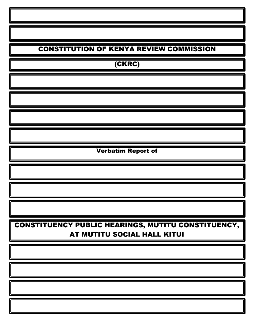 Constitution of Kenya Review Commission