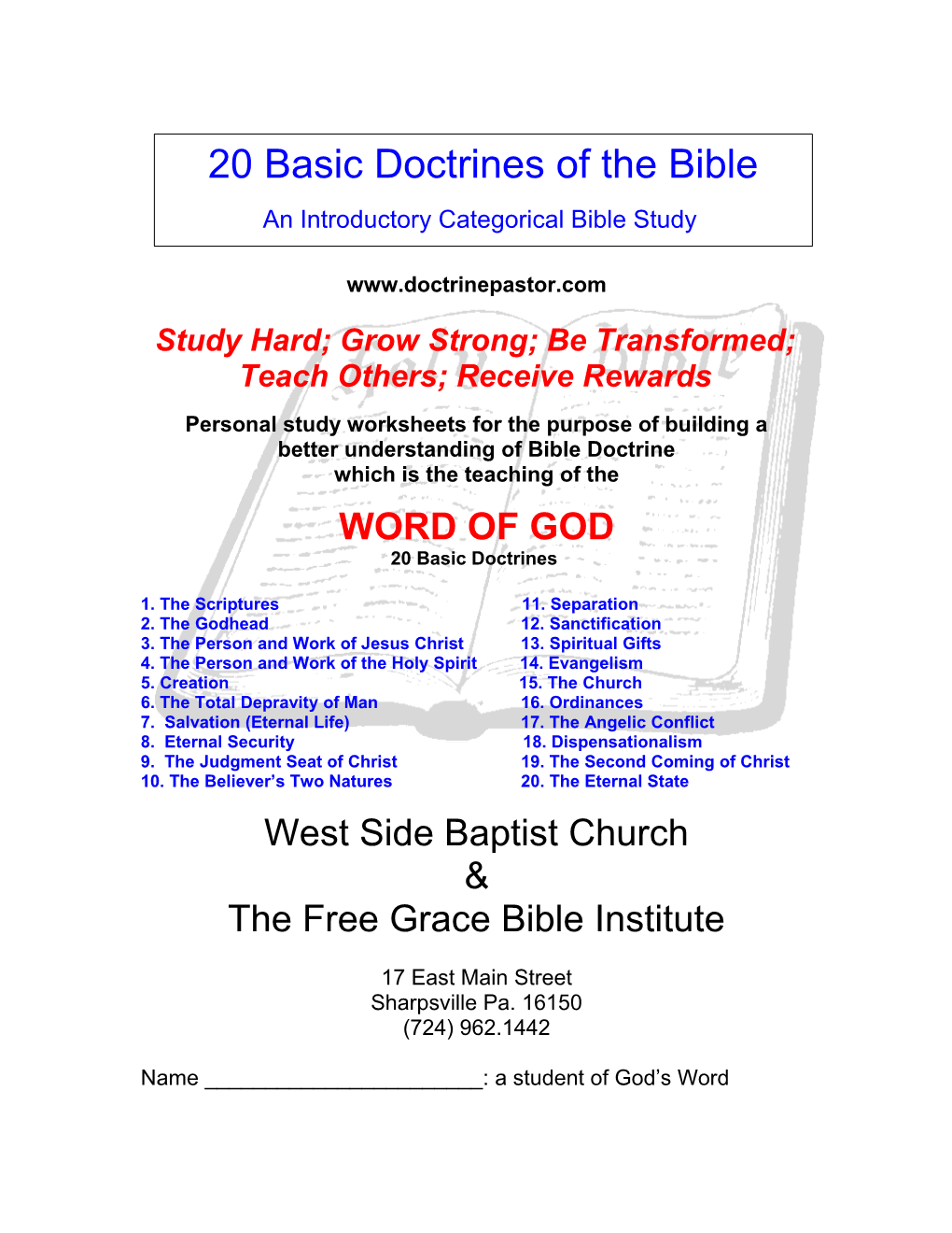 Basic Doctrines of the Bible