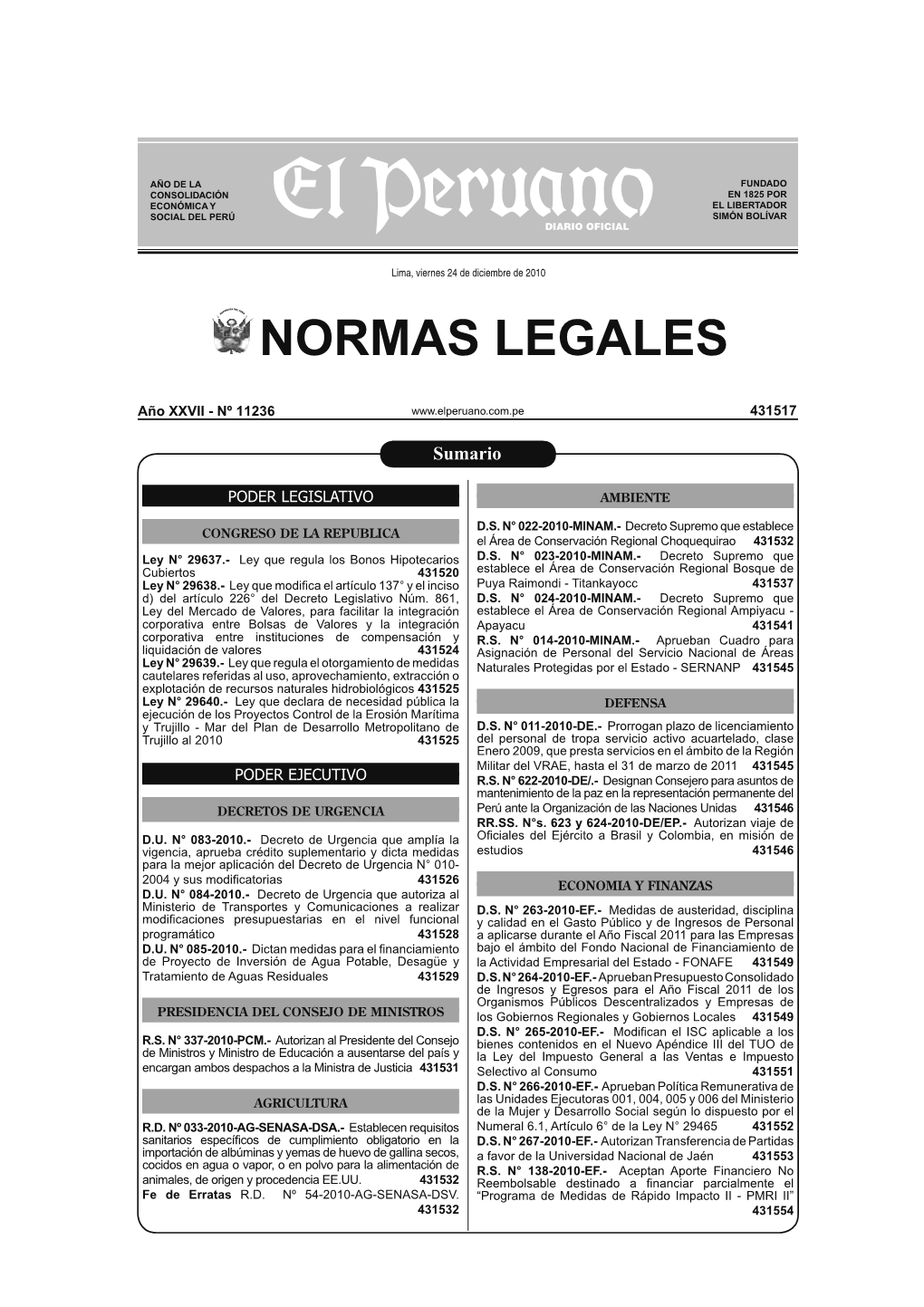 Cuadernillo De Normas Legales