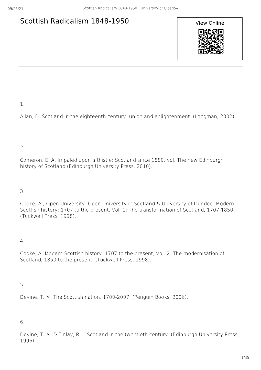 Scottish Radicalism 1848-1950 | University of Glasgow