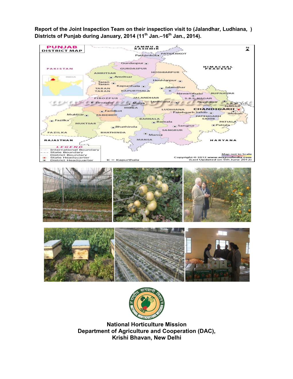 National Horticulture Mission Department of Agriculture And