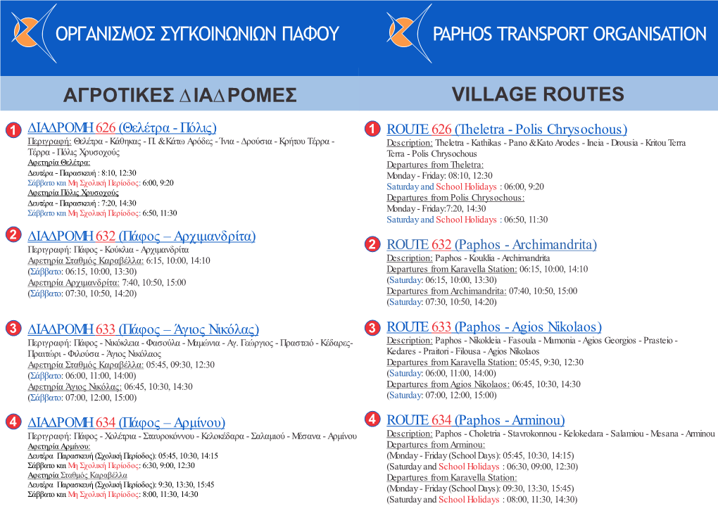 Αγροτικεσ ∆Ια∆Ρομεσ Village Routes