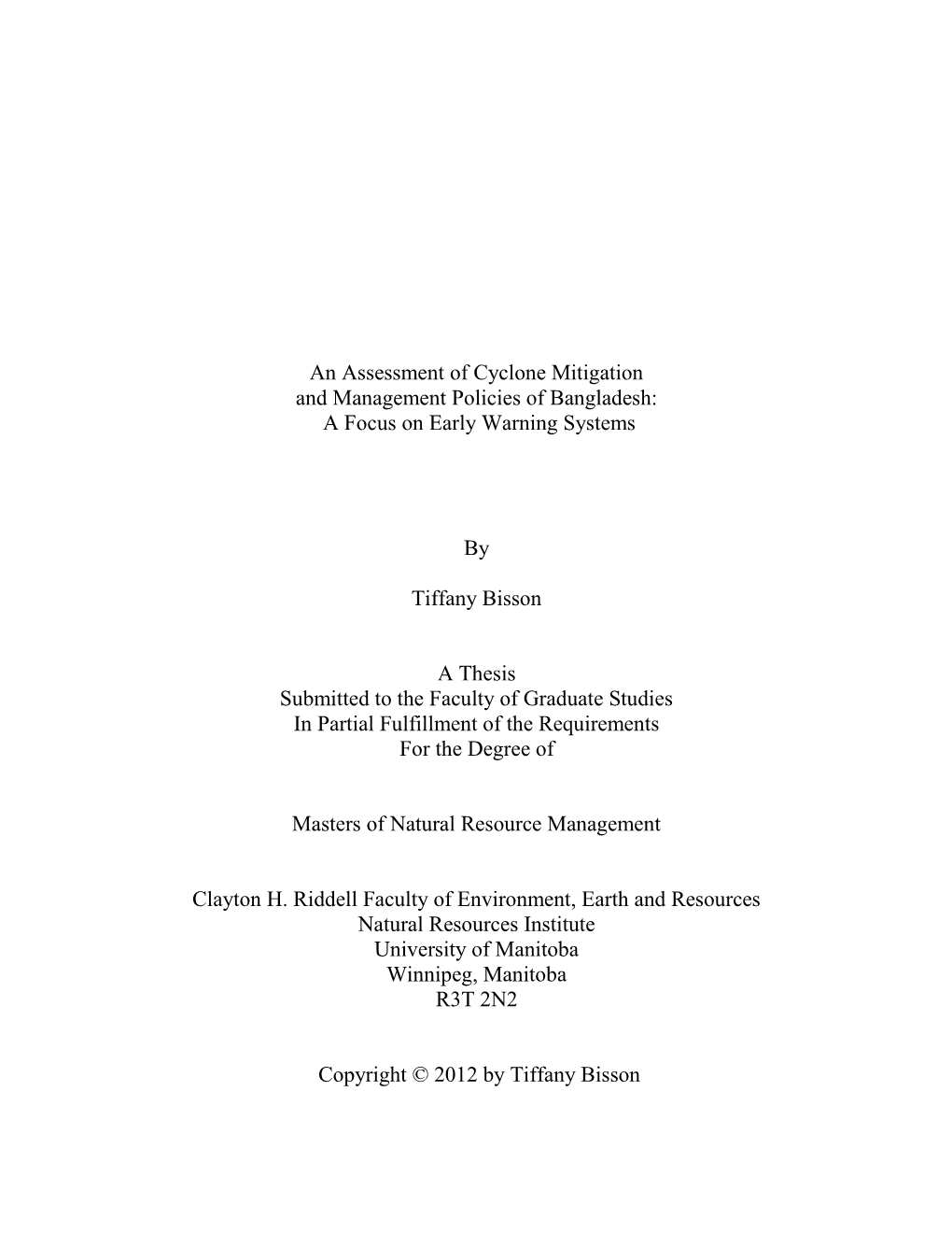 An Assessment of Cyclone Mitigation and Management Policies of Bangladesh: a Focus on Early Warning Systems