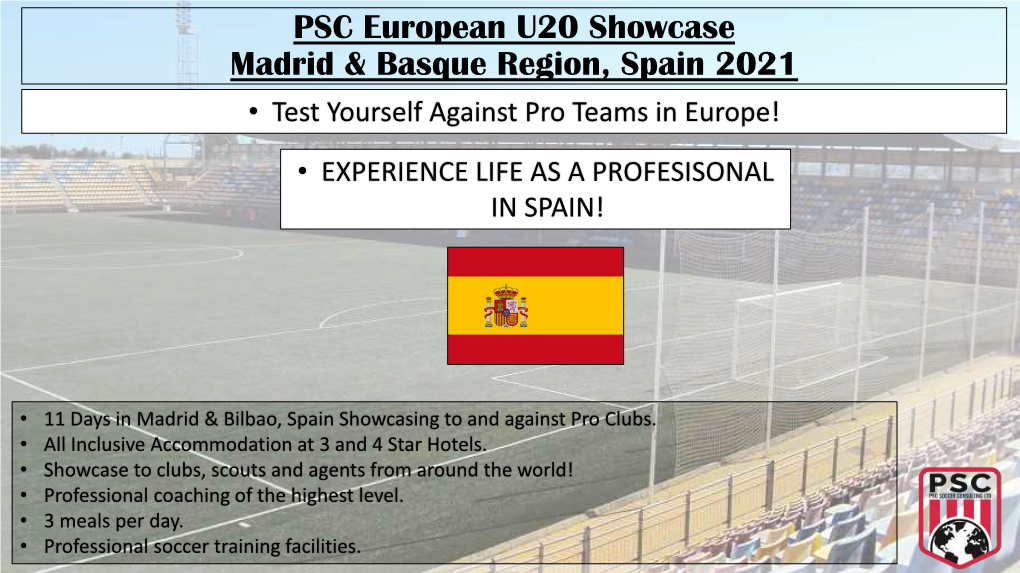 PSC European U20 Showcase Madrid & Basque