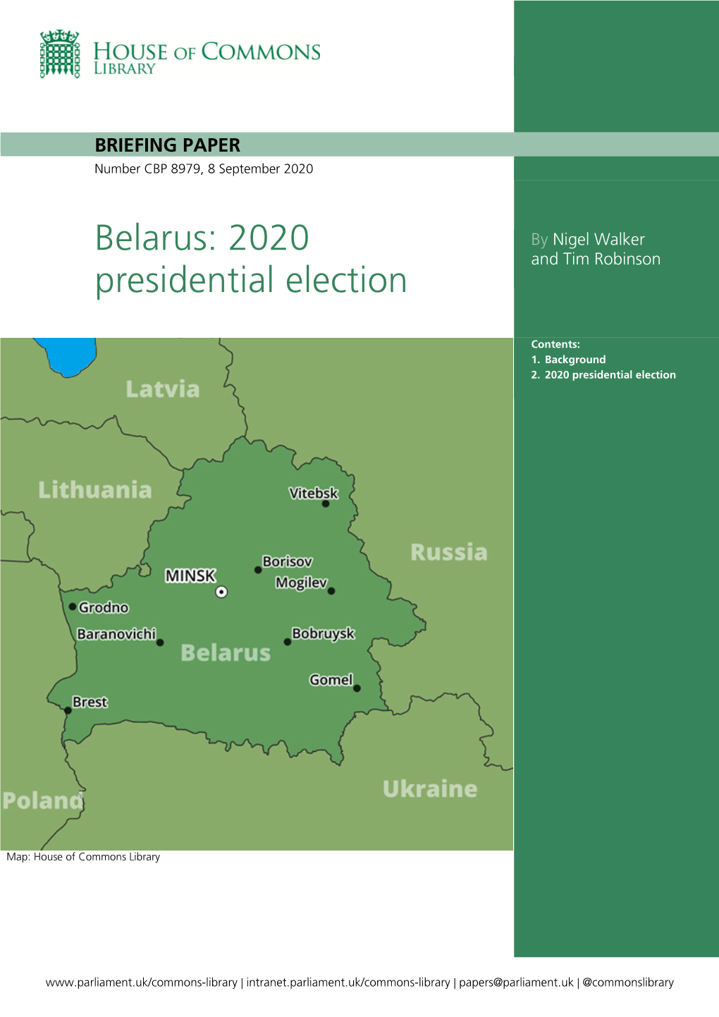 Belarus: 2020 Presidential Election