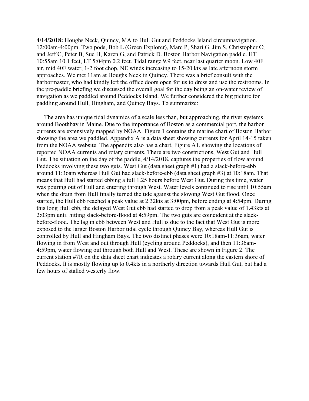 Houghs Neck, Quincy, MA to Hull Gut and Peddocks Island Circumnavigation. 12:00Am-4:00Pm. Two Pods, Bob L