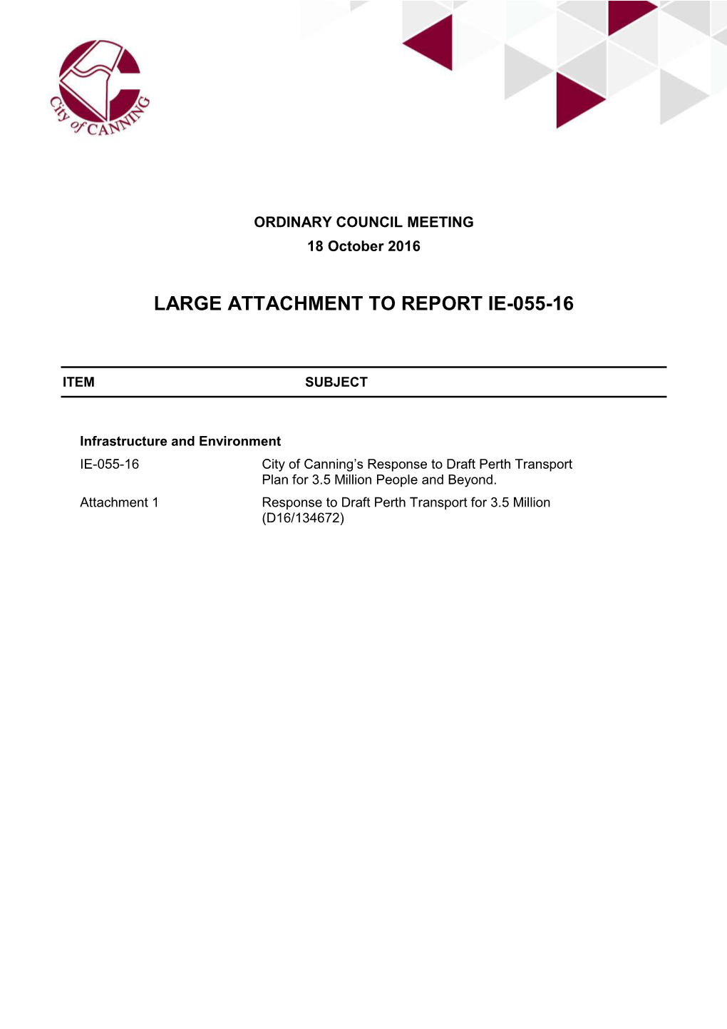 Large Attachment to Report Ie-055-16