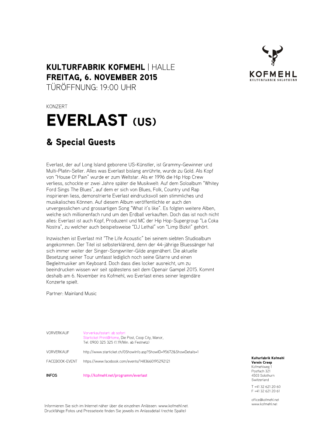 EVERLAST (US) & Special Guests