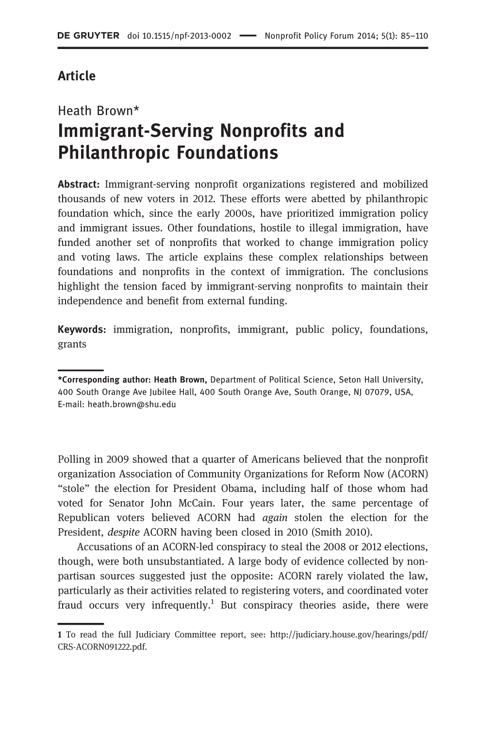 Immigrant-Serving Nonprofits and Philanthropic Foundations