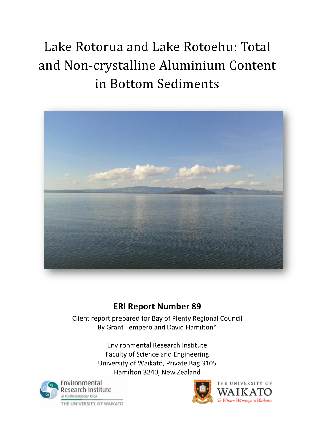 Total and Non-Crystalline Aluminium Content in Bottom Sediments