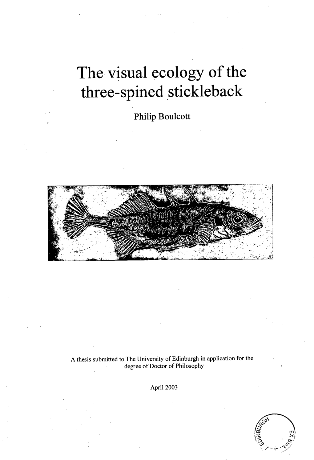 The- Visual Ecology of the Three-Spined Stickleback