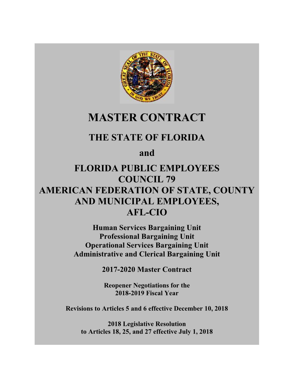 State Employee Master Contract