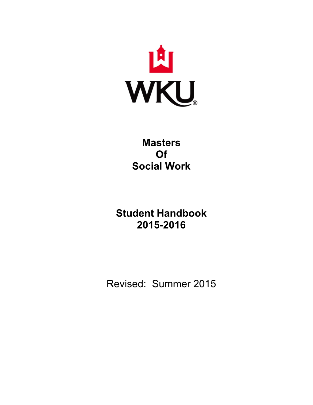 Msw Student Handbook